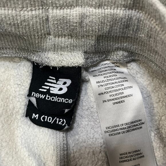 New Balance Drawstring Gray Cotton Track Jogger Sweatpants Kid's Size M (10/12) - Picture 4 of 7